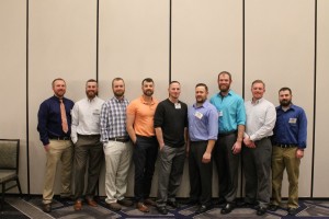 2017 REAP Graduation Class. Left to Right: Vance Stwalley, Warren County REMC; Adam House, Heartland REMC; Nicholas Barker, Tipmont REMC; Troy Burton, Newton County REMC; Jesse Webb, Kankakee Valley REMC; Chris Frank, Kankakee Valley REMC; Tyson Jones, Carroll White REMC; Matthew Huck, NineStar Connect; Mason Quickery, Jay County REMC.